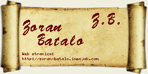 Zoran Batalo vizit kartica